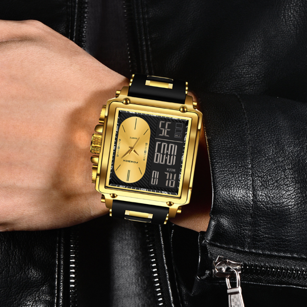 LIGE/comercio exterior nuevo reloj electrónico de doble pantalla multifuncional para hombres reloj de cronógrafo deportivo impermeable para estudiantes