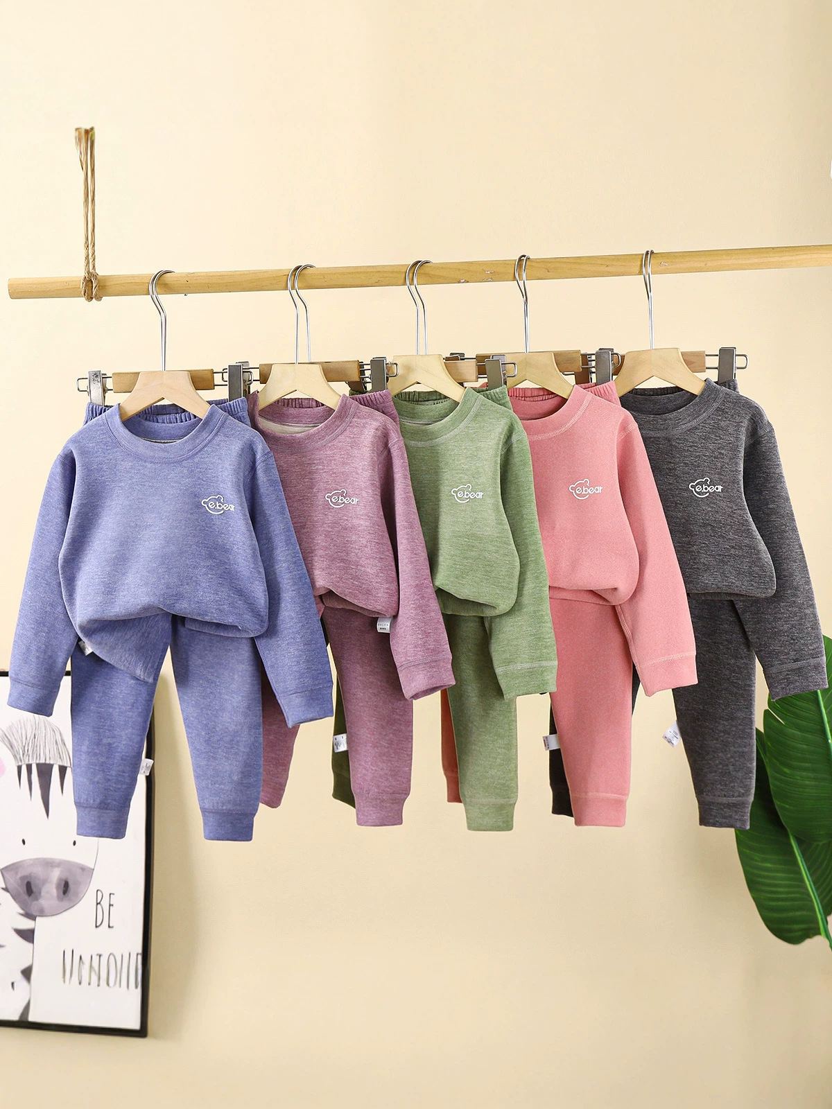Cashmere silk children's keep warm set for men and women
