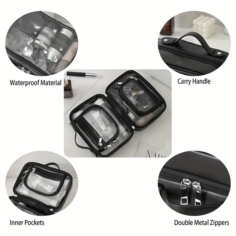 Inventario conjunto de lavado bolsa de lavado impermeable bolsa de lavado artículos de lavado de viaje conjunto de lavado bolsa de maquillaje bolsa de almacenamiento