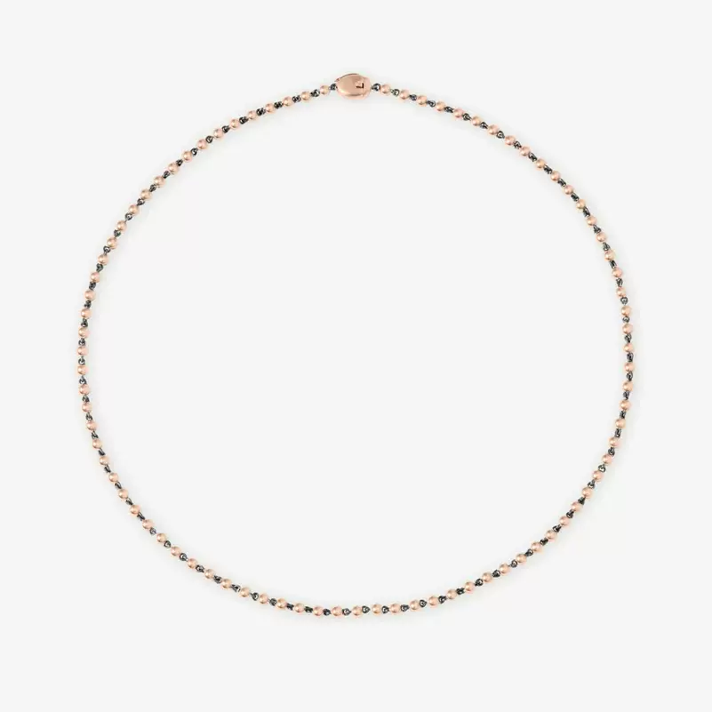 跨境18K玫瑰金项链JM同款黑金链条定9K金10K金14K金18K金珠宝工厂