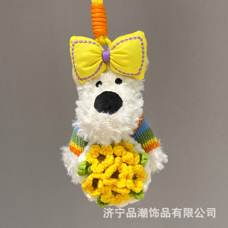 かわいい西高地のストラップが乱雑な子犬のぬいぐるみのリュックサックのストラップのキーホルダーの漫画の人形のペンダントのプレゼントです。|undefined