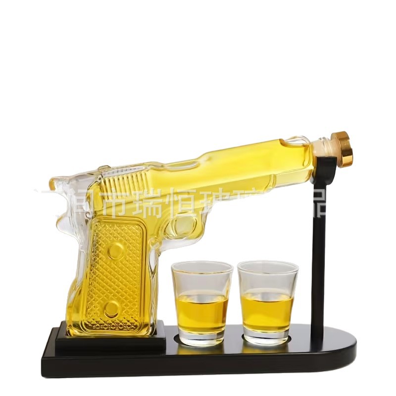 Pistola de vidrio decantador Botella de vino artesanal de vidrio Whisky Vodka Dieter Sand Eagle Pistola decantador