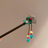 Chinese hairpin with tassels, fresh cheongsam, universal Hanfu, hair accessory, flowered, Chinese style, wholesale