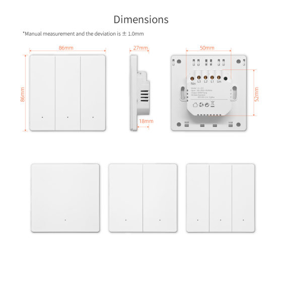 Ultra-thin skin feeling new button smart switch WiFi graffiti zero fire smart voice remote control switch