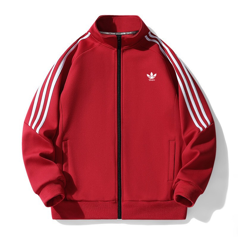 Spring Clover Three-Stripe Couple's Stand-Collar Jacket Casual Versatile Sports Cardigan Sweatshirt Simple Casual Wear