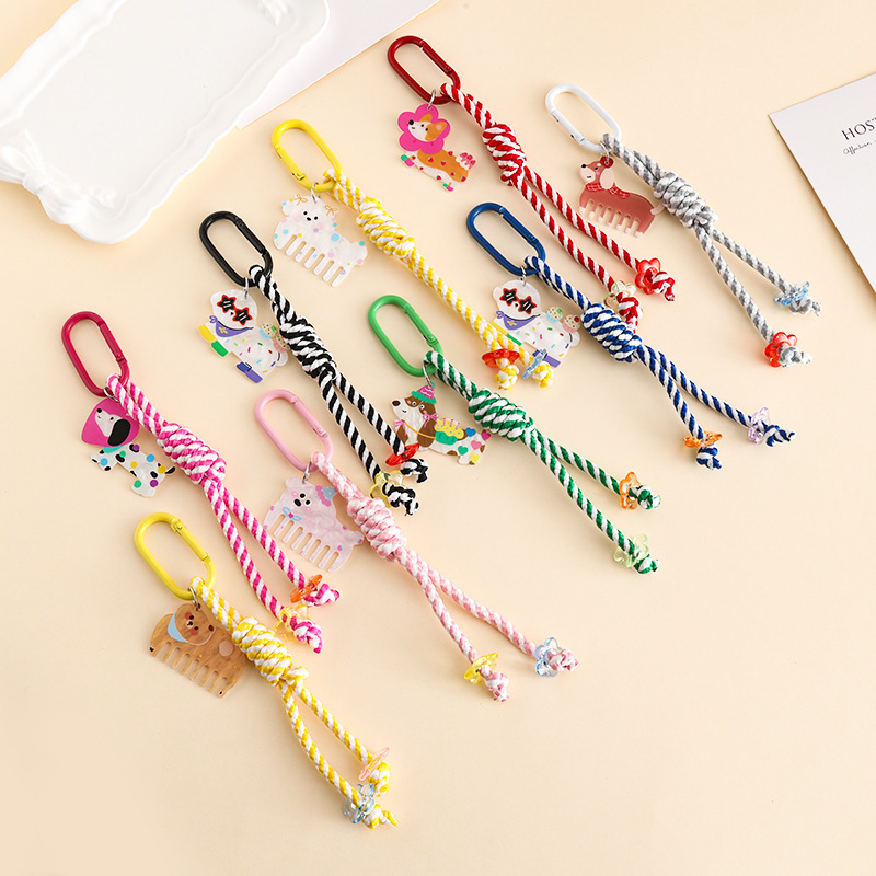携帯電話のひもドーパミンカラーアクリルミニ櫛のキーホルダー|undefined