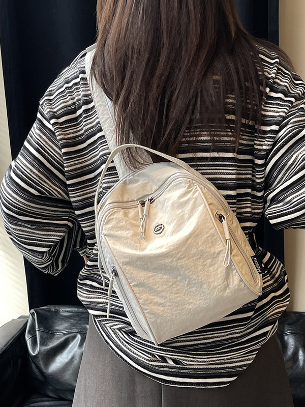 多功能大容量通勤旅行双肩包单肩手提包包女轻便尼龙布胸包学生包|undefined