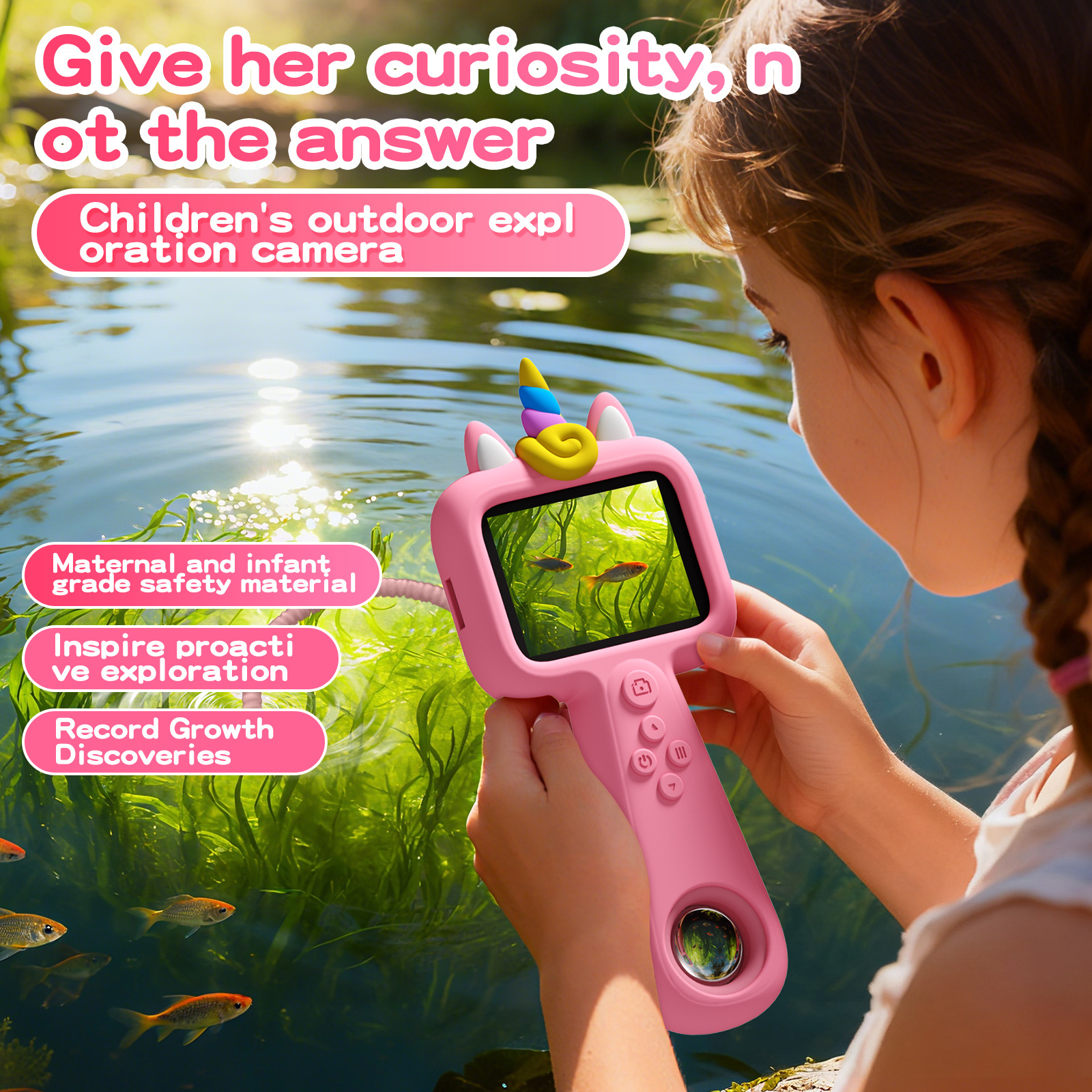Cross-Border 2025 New Educational Children's Camera Cartoon Children's Outdoor Exploration Camera Children's Digital Camera