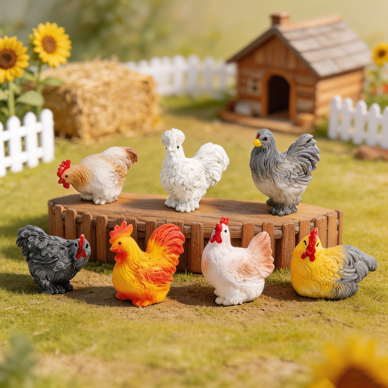 Micro Landscape Creative Farm Simulation Big Rooster and Hen Cute Figurines DIY Decoration Accessories Desktop Mini Ornaments Micro Landscape Creative Farm Simulation Big Rooster and Hen Cute Figurines DIY Decoration Accessories Desktop Mini Ornaments
