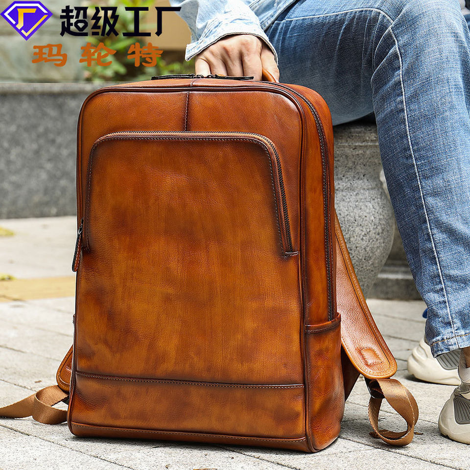 Ba lô da nam công sở đựng laptop 15,6 inch da bò lớp đầu — 816 màu đen, 9157 màu đen, 9197 màu đen, 8226 màu đen