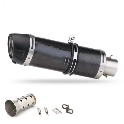 Suitable for Yamaha R6, Kawasaki Ninja 400, Huanglong 3 600 Modified Exhaust Pipe Tailpipe (Exhaust pipe) - a-full-carbon-sticker