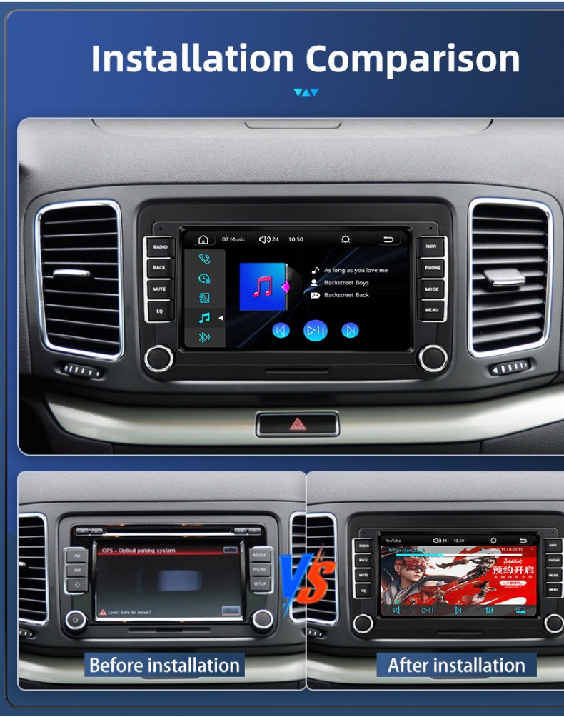 7inch Suitable for Volkswagen Jetta Passat Golf Beetle Car Central Control Large Screen Navigation Player