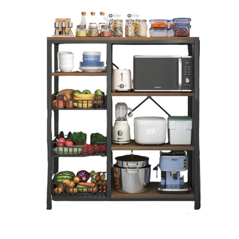 Estante de almacenamiento de cocina de pie multicapa, gabinete completo multifuncional para microondas, para el hogar.