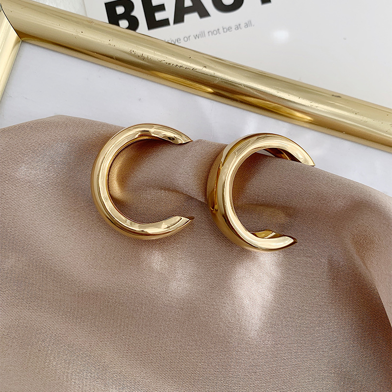 925 실버 바늘 스터드 귀걸이 골드