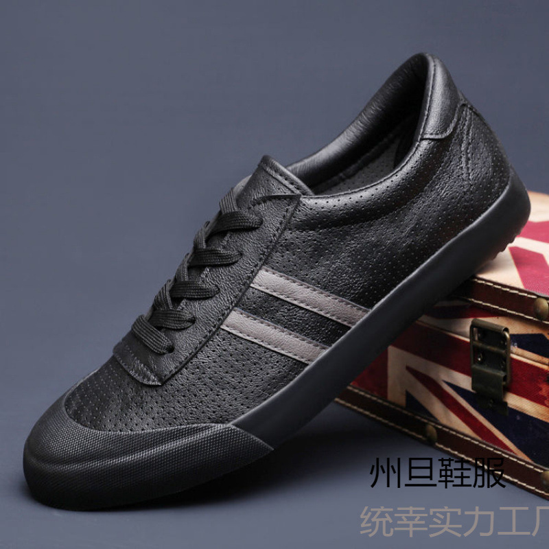 2025 New Men's Shoes Spring and Summer Breathable Trendy Shoes Casual Deodorant Leather Shoes Men's Driving Sneakers British Clogs