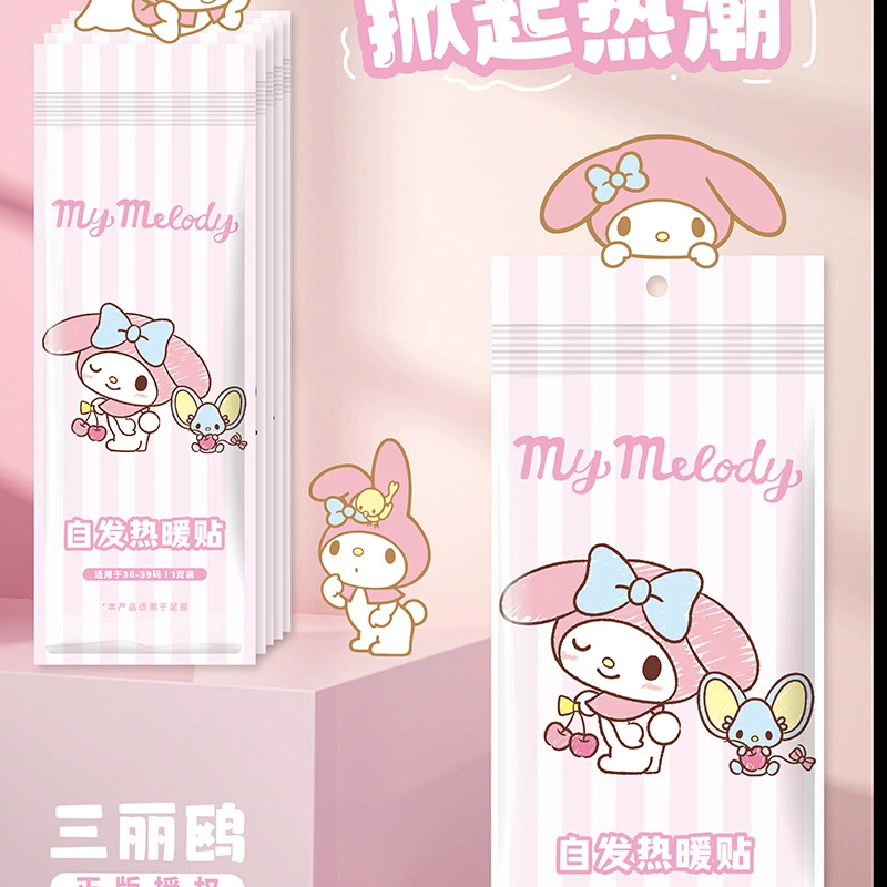 Аутентичные стельки серии Sanrio, 5 пар (женские), самонагревающиеся зимние теплые стельки для ног, оптовая продажа