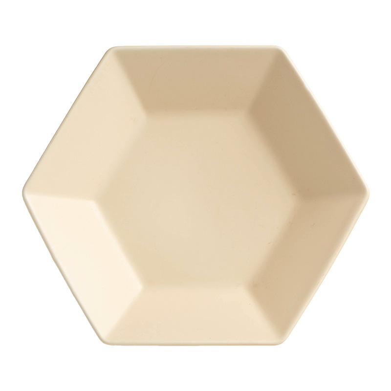 Plato creativo característico de color sólido hexagonal plato de ensalada de frutas de cerámica platos de platos caseros platos de pasta de comida occidental