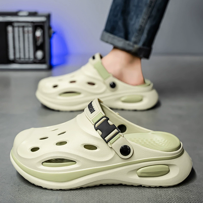 Тапочки Baotou для мужчин и женщин, летние шлепанцы, модные буквы, двухцветная подошва, пляжные сандалии с высокой подошвой из ЭВА.