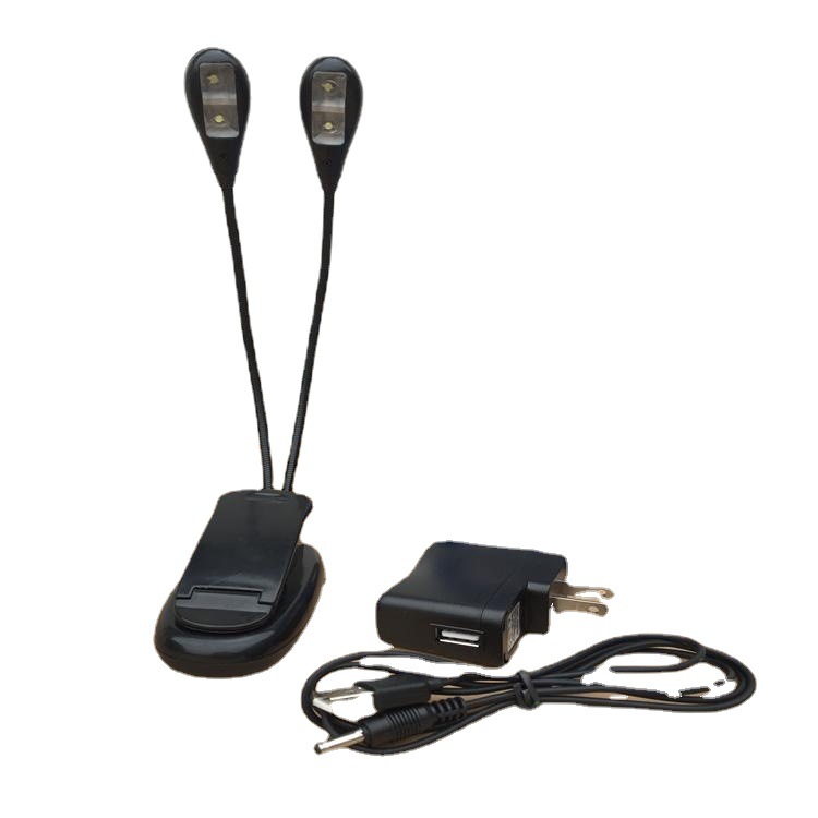 Luz para Partituras Musicales, Luz de Lectura, Luz LED para Libros de un Solo Brazo con 4 Luces, Luz LED para Libros de Doble Brazo con 4 Luces, Luz de Lectura para Piano, Luz con Clip, Luz con Clip para Libros
