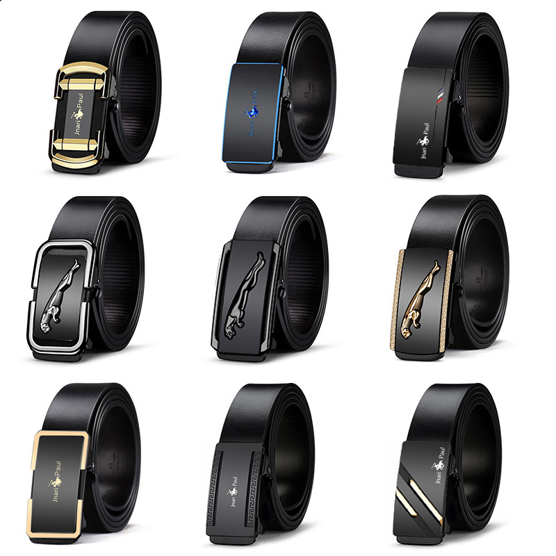 Paul Belt hombres Nueva hebilla automática sin dientes cinturón de cuero joven y de mediana edad cinturón de negocios al por mayor entrega de una sola pieza