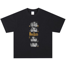 The Beatles披头士乐队摇滚漫画美式t恤街头做旧短袖Vintage长袖
