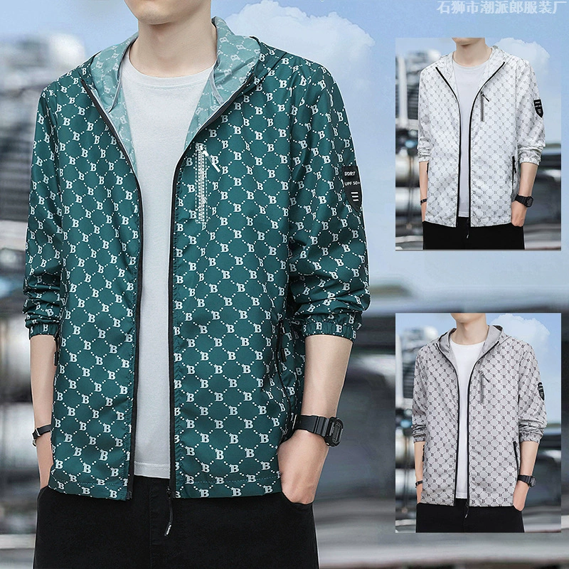 Новая мужская повседневная солнцезащитная одежда, летняя пара, ледяной шелк, корейский стиль, модная легкая и дышащая одежда для рыбалки, уличная кожаная одежда