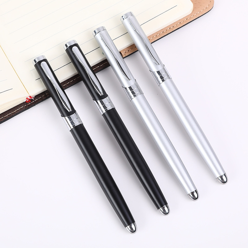 Luxury Silver Advertising Gift Metal Signature Pen with Logo Printing for Business Meetings and Office Stationery