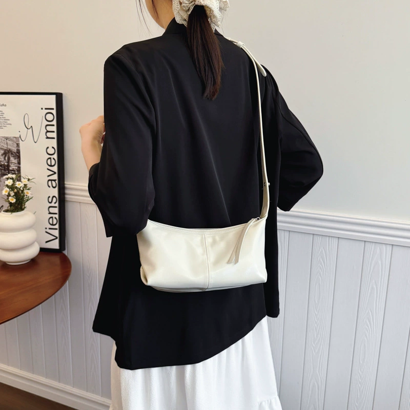 One‑shoulder bag Tide, Korean style, compact zipper design, adjustable strap