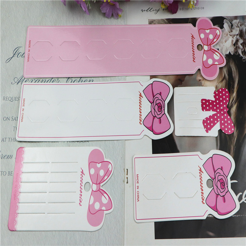 儿童发夹卡片蝴蝶结头饰卡片发夹发圈饰品包装材料手工diy配件