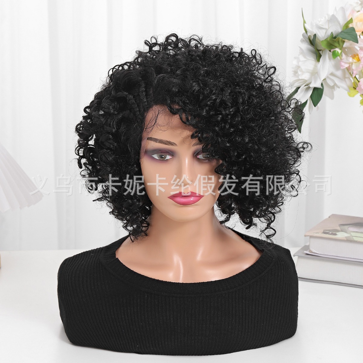 NEWLOOK nueva peluca transfronteriza europea y americana de cabello de encaje real cubierta de cabeza.