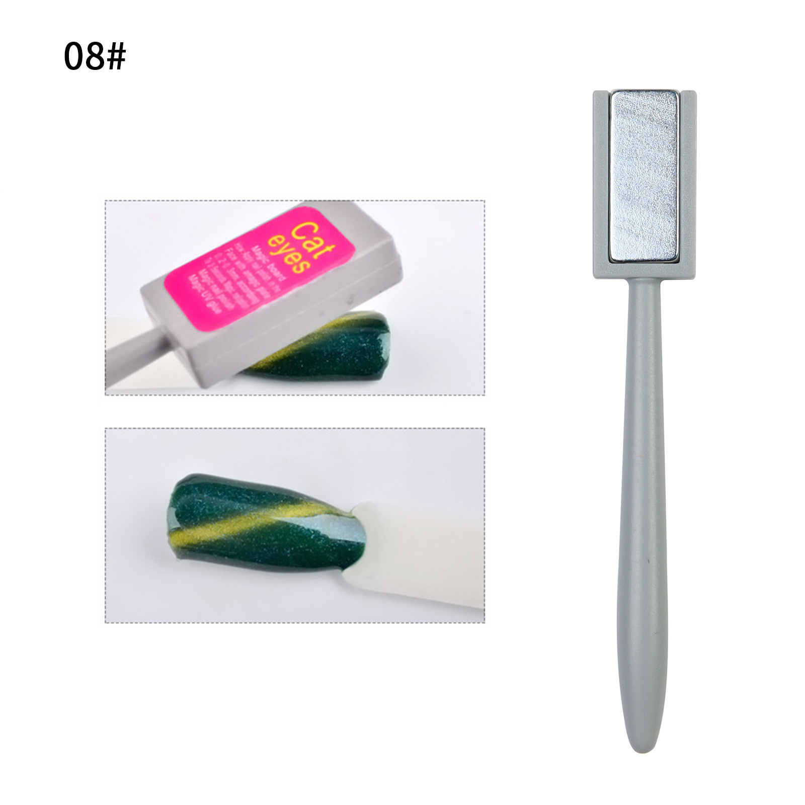 Herramientas de uñas transfronterizas Imán de ojo de gato magnético fuerte Pegamento de esmalte de uñas Manicura multifuncional elegante Ojo de gato Pluma de hierro magnético al por mayor image 9