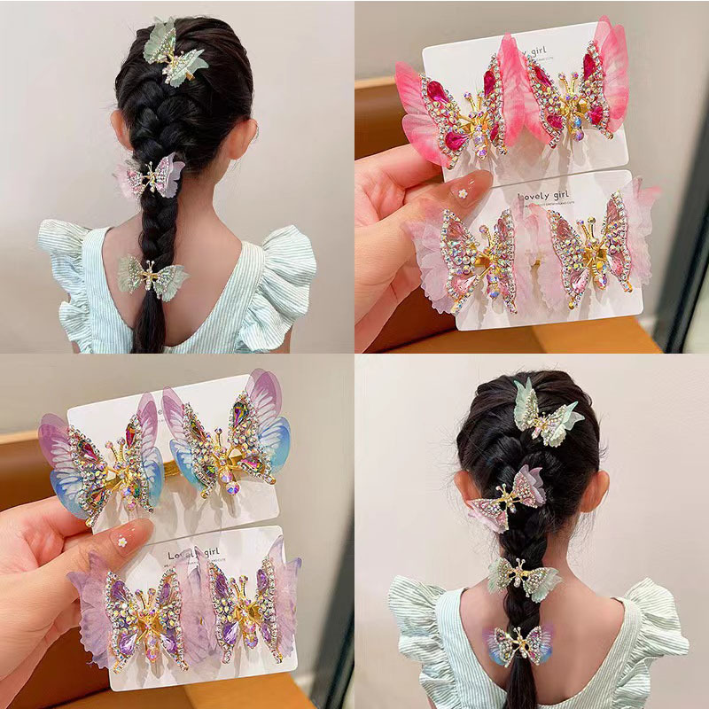 Moving Butterfly Hair Clip Sweet Super Fairy Girls Light Luxury Easiest for Match Hair Clip 2025 New Broken Hair Organizing Clip for Women