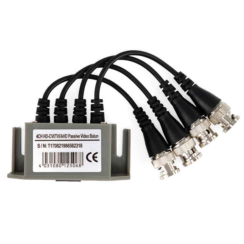 无源双绞线传输器 BNC视频转接头 内置防雷抗干扰 4路接收器