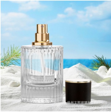 En stock boca de tornillo botella de perfume a rayas de alto grado 30ml50ml barra vertical prensa cilíndrica spray sub-botella de incienso sin fuego