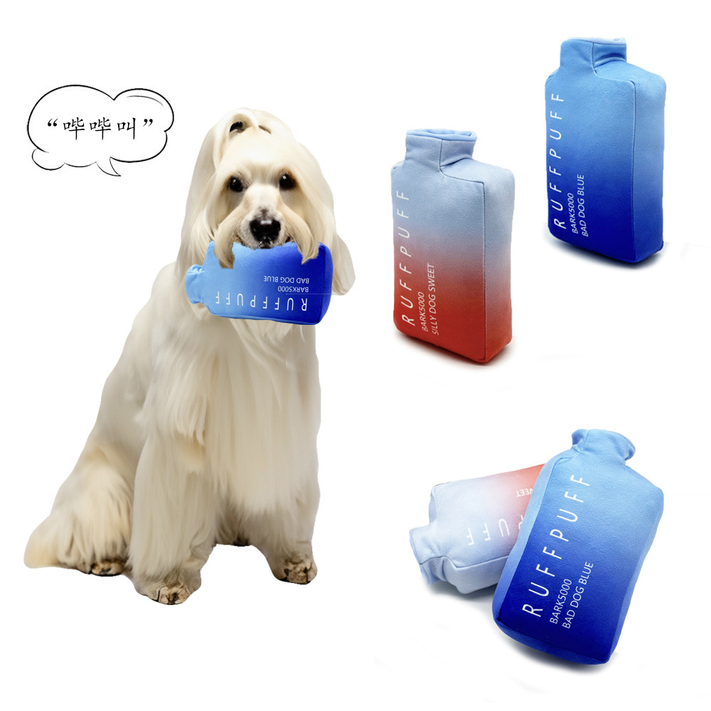 Nuevos productos transfronterizos RUFF PUFF mascotas perros roer chirrido juguetes de peluche al por mayor Amazon venta caliente