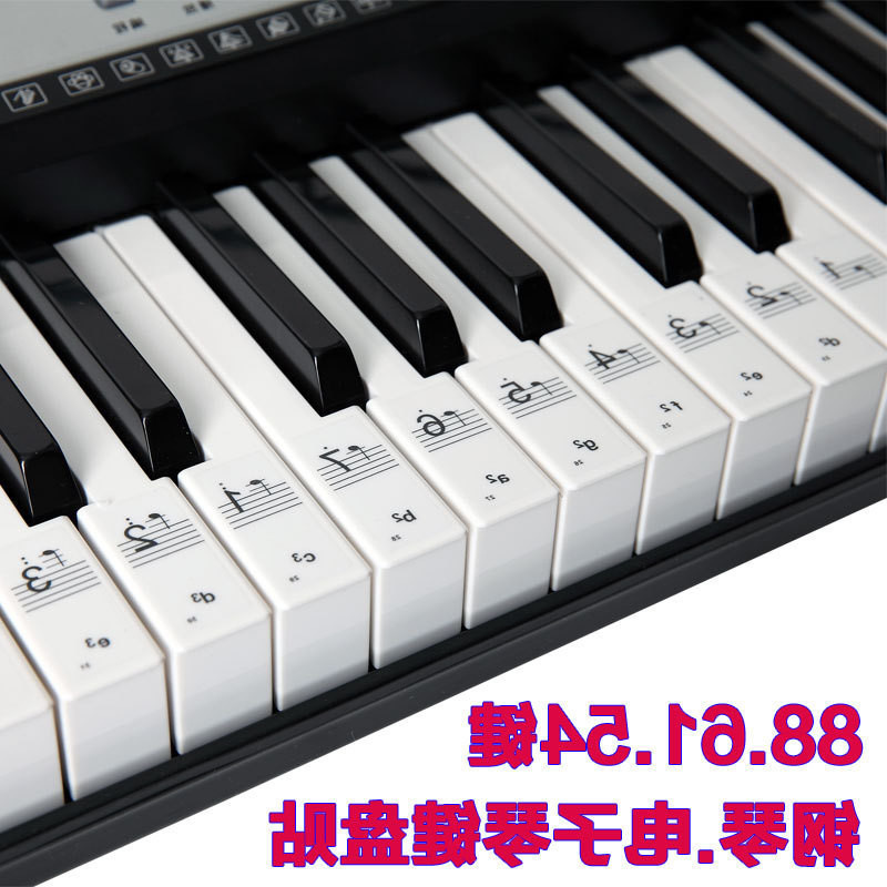 54 61 88 teclas Piano electrónico Teclas de piano Etiqueta de marcado de notas Etiqueta de teclado transparente de color