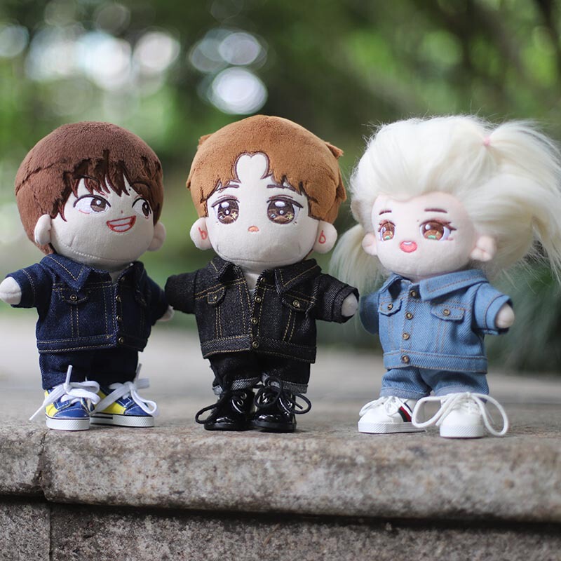 20cm Doll Clothes Denim Jacket 17cm Labubu Jacket 15cm Cotton Doll Dress-Up Clothes Doll