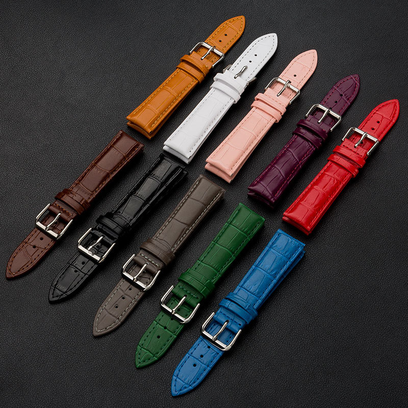 Genuine leather watch straps, wholesale, men's and women's cowhide, colorful bamboo pattern watch accessories, dropshipping available.