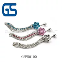(Cross-border trading), high-end belly button piercing with tassels, flowered