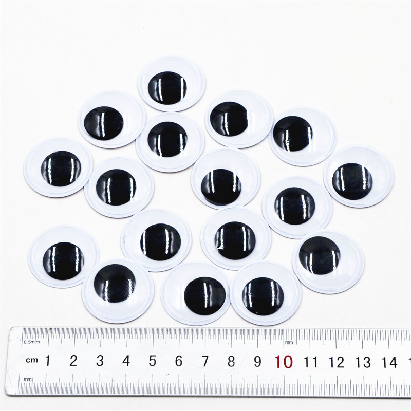 Venta directa de fábrica actividad de la banda de ojos adhesivo al por mayor DIY accesorios de juguete negro y blanco color pestañas animal bead pegatinas