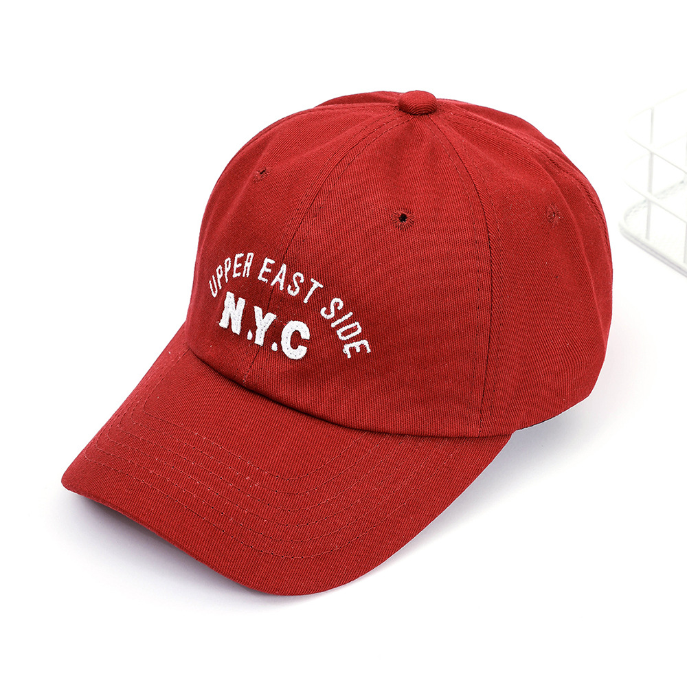 Gorra de béisbol roja para hombres y mujeres de moda de primavera y otoño sombrero para el sol gorra de pico para niños y niñas guapo y fresco gorra de letra enarbolada