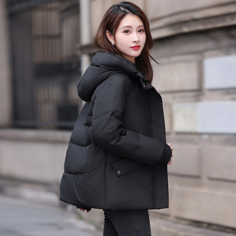 Nueva chaqueta de algodón de plumón para niñas corta chaqueta de algodón suelta de estilo coreano de color sólido versátil chaqueta caliente a prueba de frío para mujeres