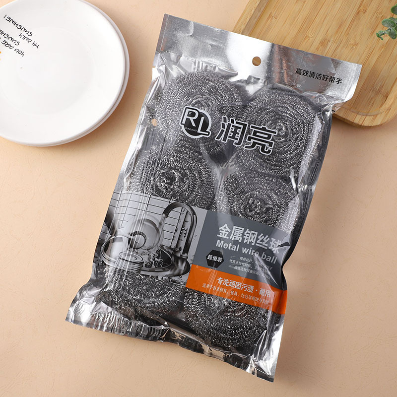 新しい家庭用スチールワイヤーボールキッチン食器洗いボールステンレス鋼クリーニングボールはスラグを落とさずに鍋を洗うことができます特大サイズ独立包装|undefined