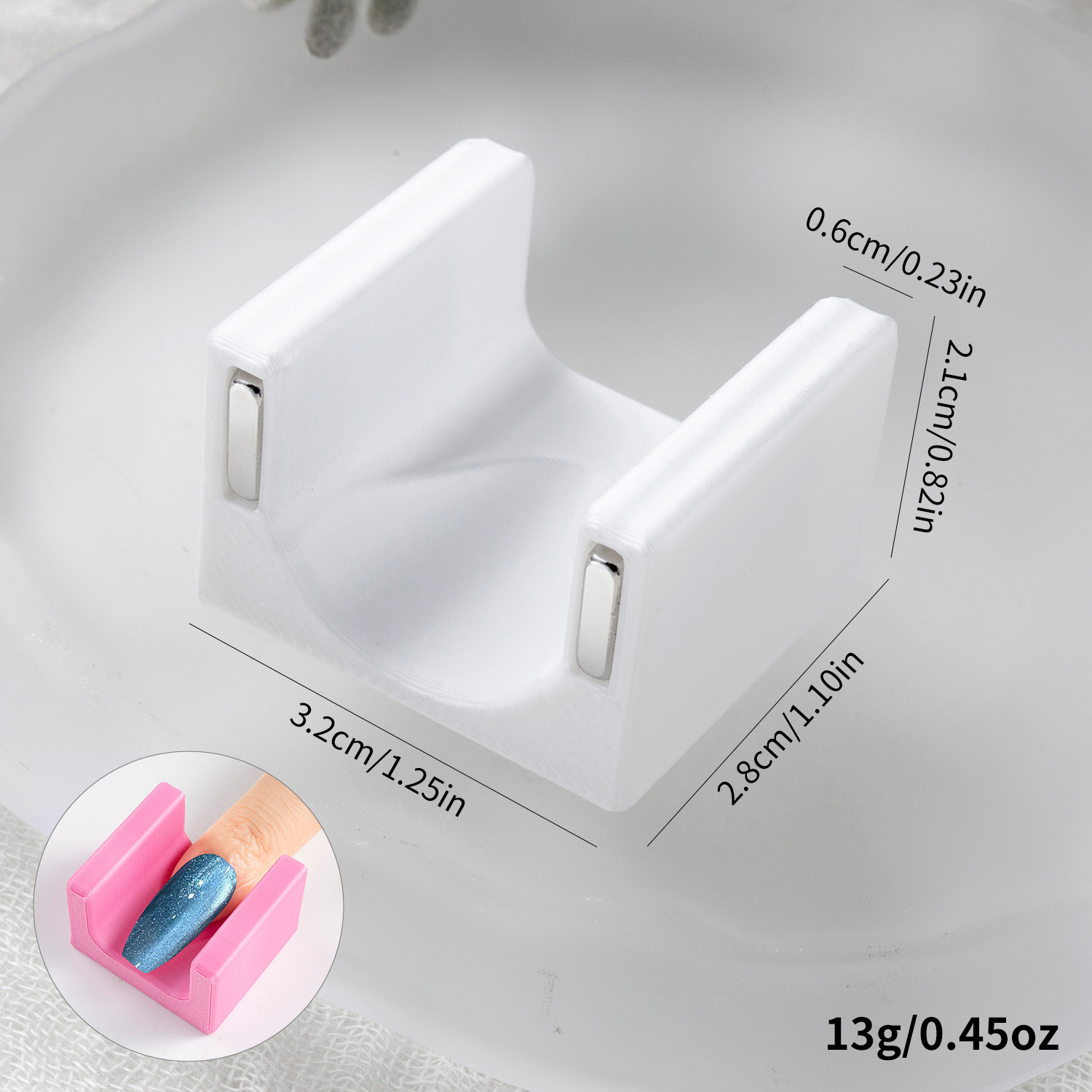 흰색 5D 스웨이드 손가락 패드(자석 포함)