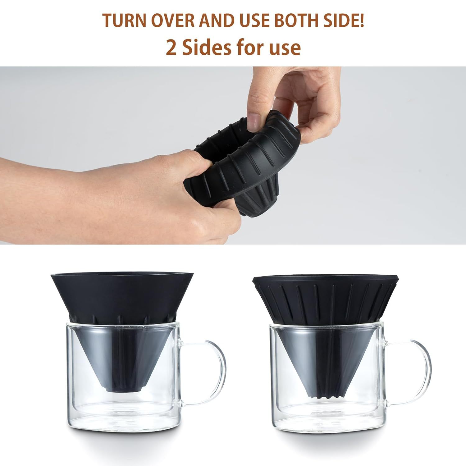 Filtro de café de silicona lavada a mano reutilizable taza de filtro de café taza de embudo V60 traje de filtro de café en stock