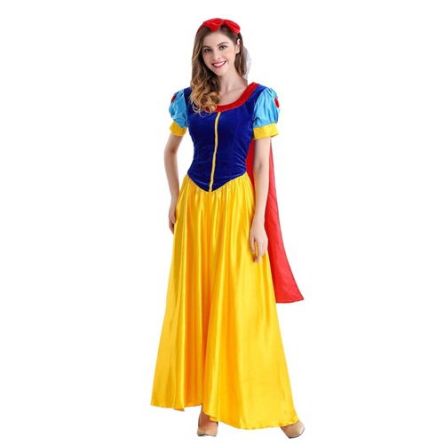 Plus size cross-border female Halloween adult Snow White skirt dress cloak stage performance cos costume suit