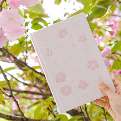 Cherry Blossom Notebook Pink Minimalist Student Cute Girl Diary Notebook Grid Notebook Wholesale