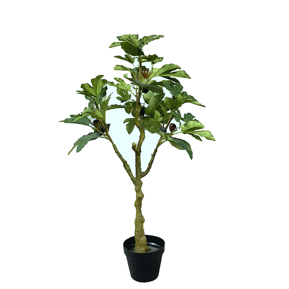 Simulación de higuera en maceta de plástico higo de varilla de plástico fabricación de personalidad de higos de simulación de paisaje de árbol pequeño higo