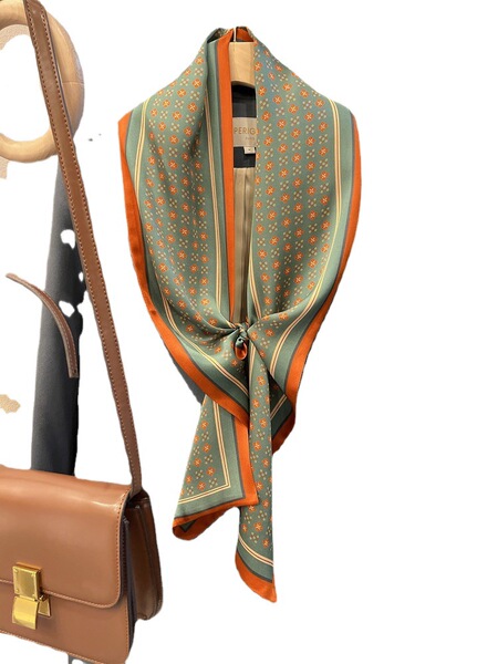 Universal silk summer long double-sided scarf