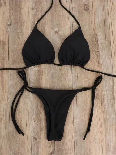 Stylish European and American separate swimwear for summer with padding, women's separate style with thin straps, traditional women's sex lingerie